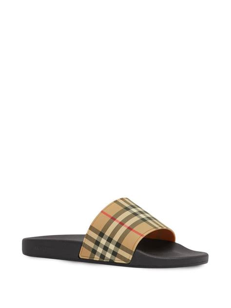 burberry slides boys|men's burberry leather slide shoes.